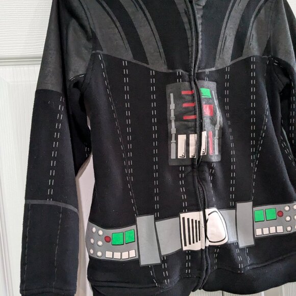Star Wars Boys Darth Vader Zip Hoodie Jacket Mask, Large 14/16, Black, Fleece - Picture 6 of 16